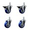 Service Caster 3.5'' Blue Polyurethane Wheel Swivel 7/8'' Square Stem Caster Set 2 Brake, 4PK SCC-SQ20S3514-PPUB-BLUE-PLB-78-2-S-2 - alternate 1